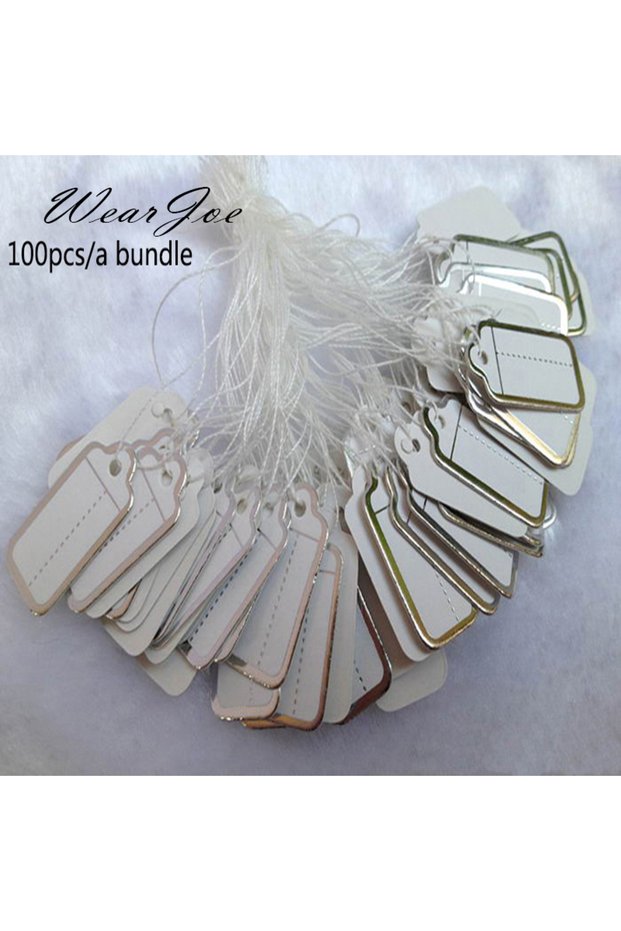 Silver Free Shipping 100pcs Jewelry String Cord Price Tags Custom Printing Blank Label Gold Silver D