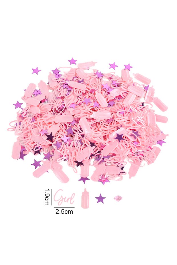 Pink Girl 15g/bag Blue Pink Baby Shower Confetti Boy Girl Sequins Confetti Table Scatter Kids Birthd