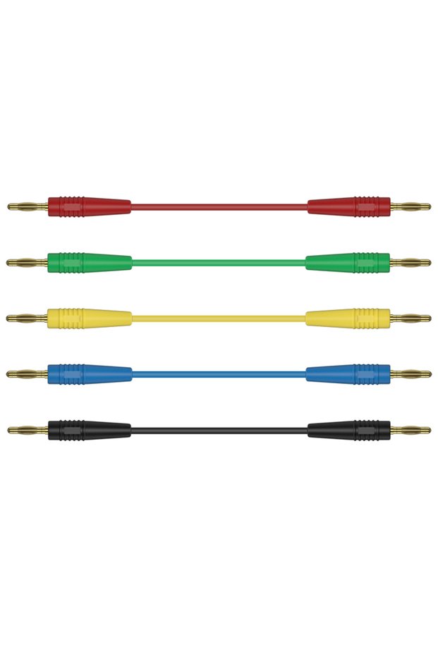 5colours 1M Flexible 2mm Banana Male-to-Male Connector Electrical Test Cable Line Set of 5 for Elect