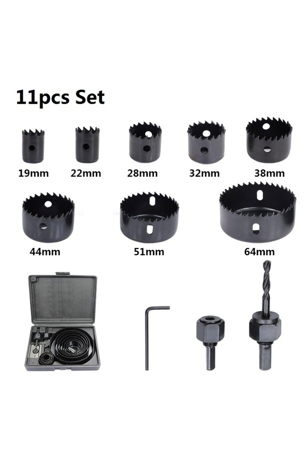 11pcs XCAN Hole Saw Set Metal Core 19-64/64-127/19-127mm Saw Cup Wood Crown Drill Bit For Wood PVC P