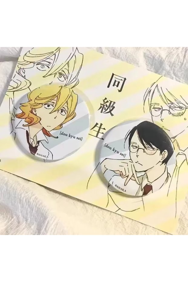 P-TJS-Set Anime Doukyuusei Rihito Sajo Hikaru Kusakabe Cosplay Brooch Metal Badge Jewelry Corsage P