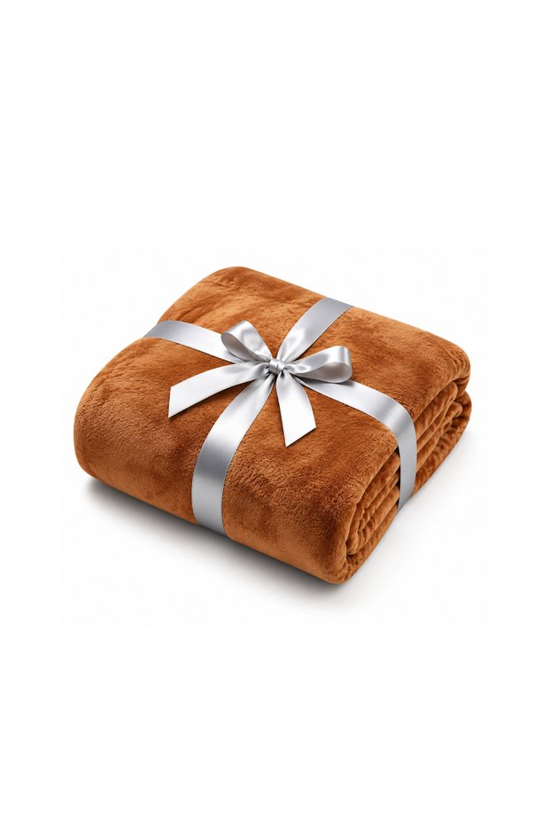 Flannel Blanket - Double (200x220) - Solid Gold Soft, Cozy, All-Season & Lightweight