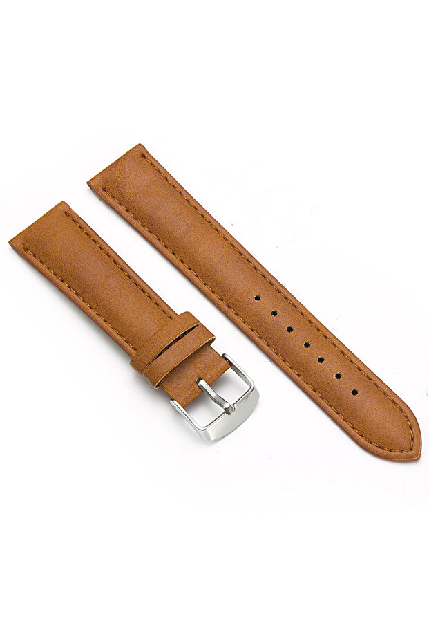 20mm Brown 20mm 22mm Brown PU Leather Strap Suitable for Men's and Women's Straps, Men's Watch Acces