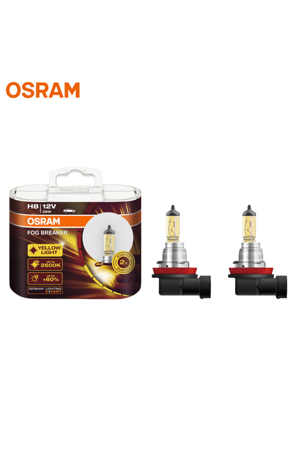 H8 OSRAM Fog Breaker 2600K H1 H3 H4 H7 H8 H11 H16 9005 9006 12V Bulbs More Bright Car Halogen Lamps