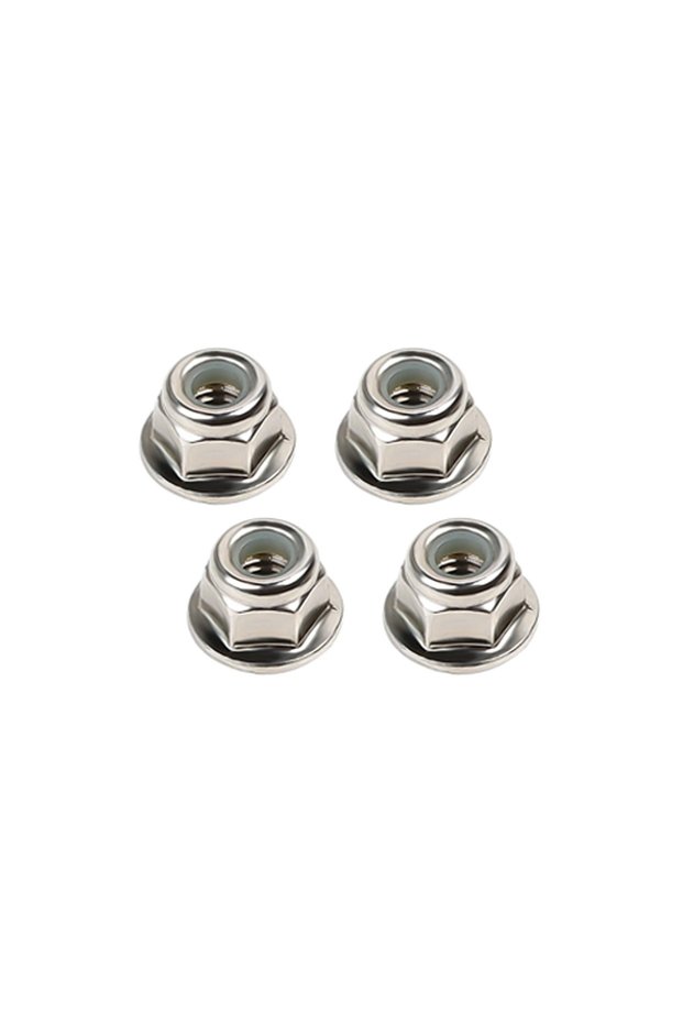 silver 4PCS 4pcs Metal M4 Wheel Lock Nuts for 1/10 RC Car Crawler Axial SCX10 90046 Capra AXI03007 T