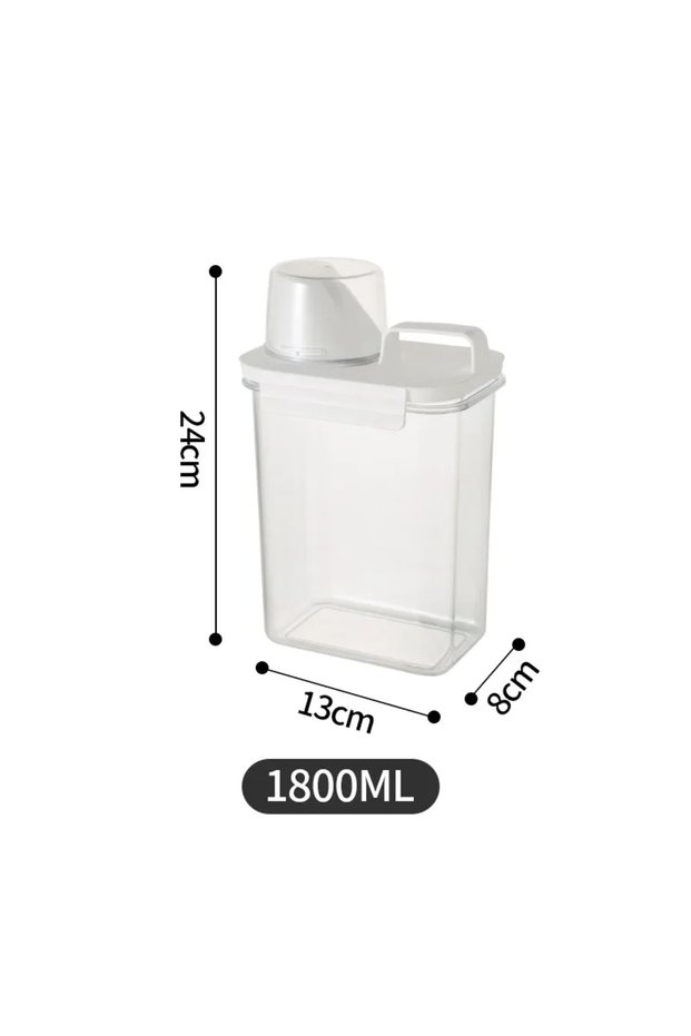1800ml G4390B 1pcs Detergent Dispenser Refillable Laundry Detergent Dispenser Empty Powder Tank Soft