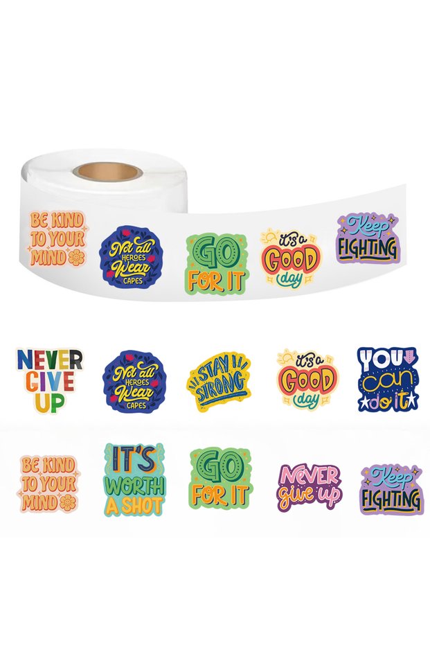 500PCS 500PCS Inspirational English Roll Stickers Personalize Cute Reward Decoration Laptop for Scho