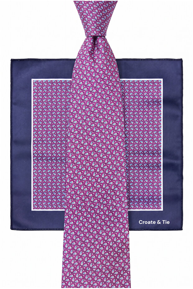 Silk Men's Tie – Italian Figure Elegant Silk Fabric – Premium Textured
