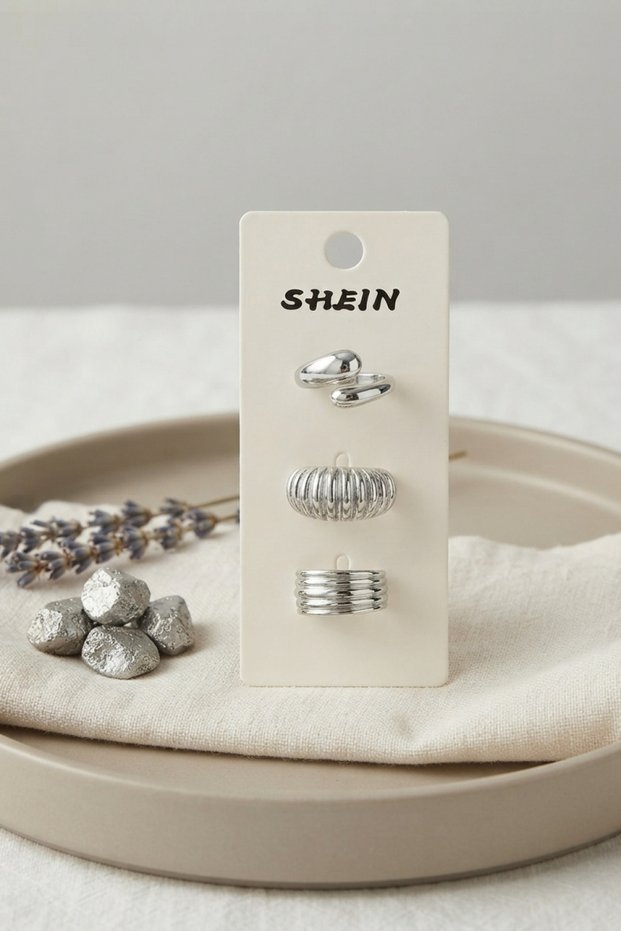 Silver-Tone Brass 3-Piece Vintage Women's Ring Set BYK4297 - Lisinya LSELDR06