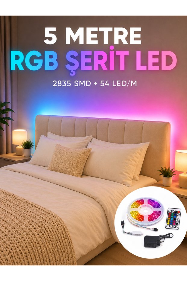 2835 Rgb Led Strip 5 Meters 54 Led/M Colorful Decoration Light with Remote Control