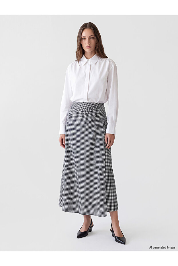 Alita City Lcw Modest Black Plaid Long Women's Skirt with a Difference