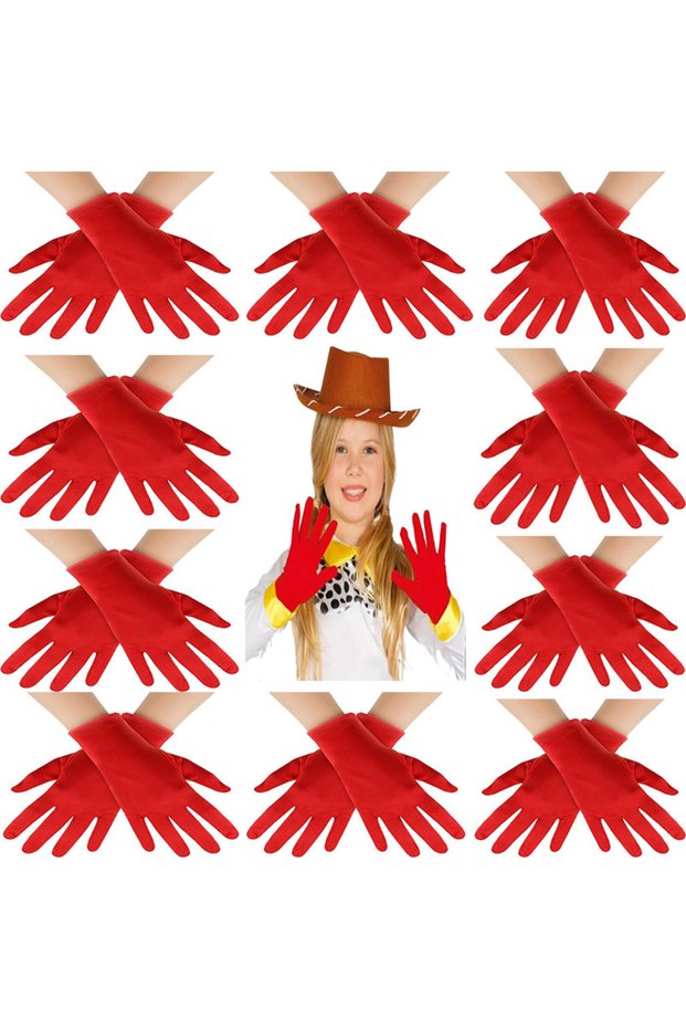 Red Color Lycra 23 April 29 October 19 May Performance Marching Band Gloves 10 Pairs (20 Pieces)