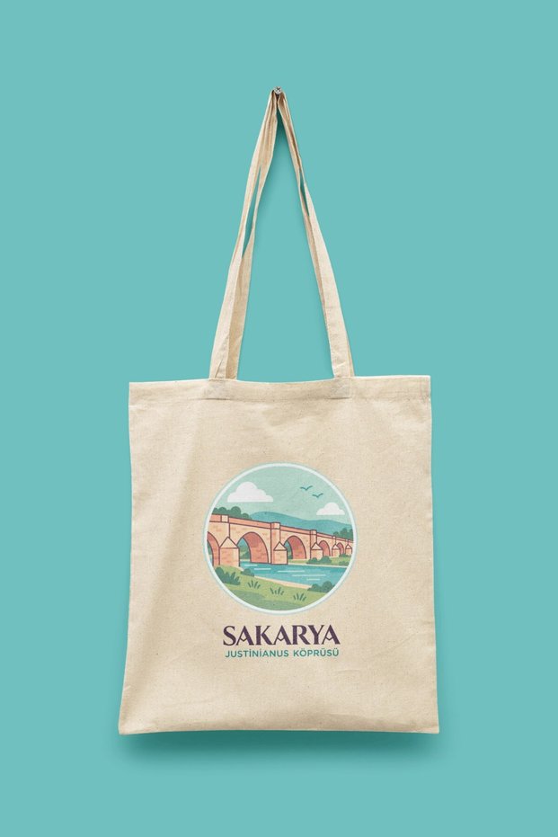 Justinianus Bridge - Sakarya Turkey Series Tote Bag Printed Cloth Bag