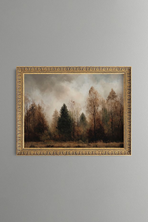 Forest Scenery with Autumn Colors - Vintage Patterned Painting - Fine Model