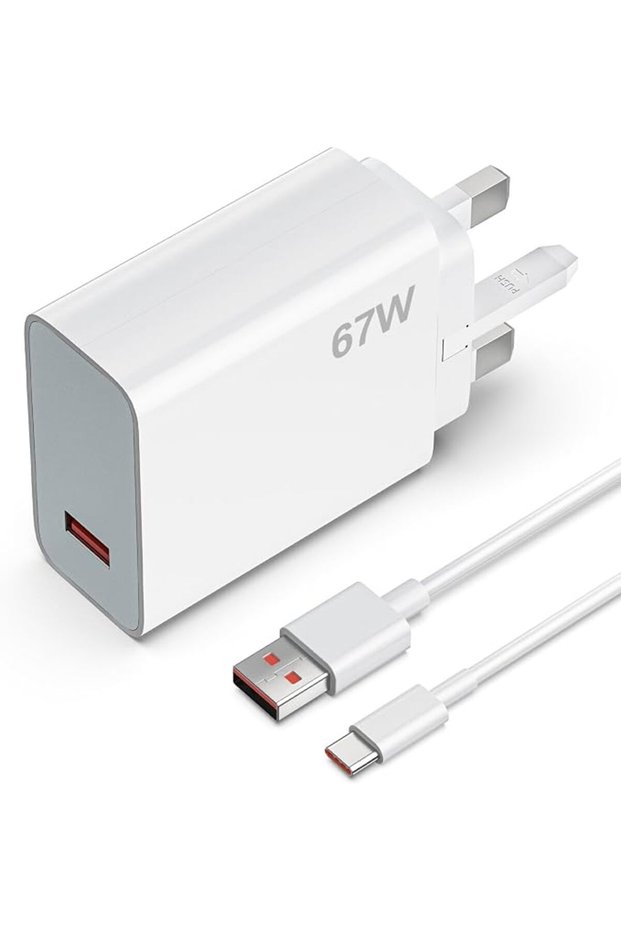 شاحن سريع بقوة 67 واط مع كابل USB-A إلى USB-C بتيار 6 أمبير
