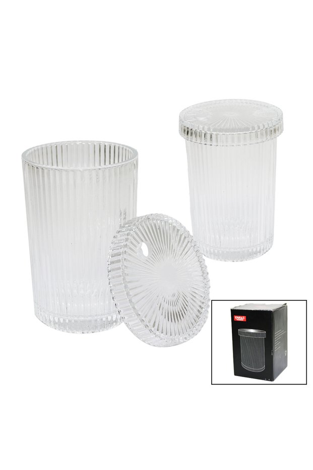 Striped - glass cup with lid - with straw - origami cup of coffee - presentation - soft drink