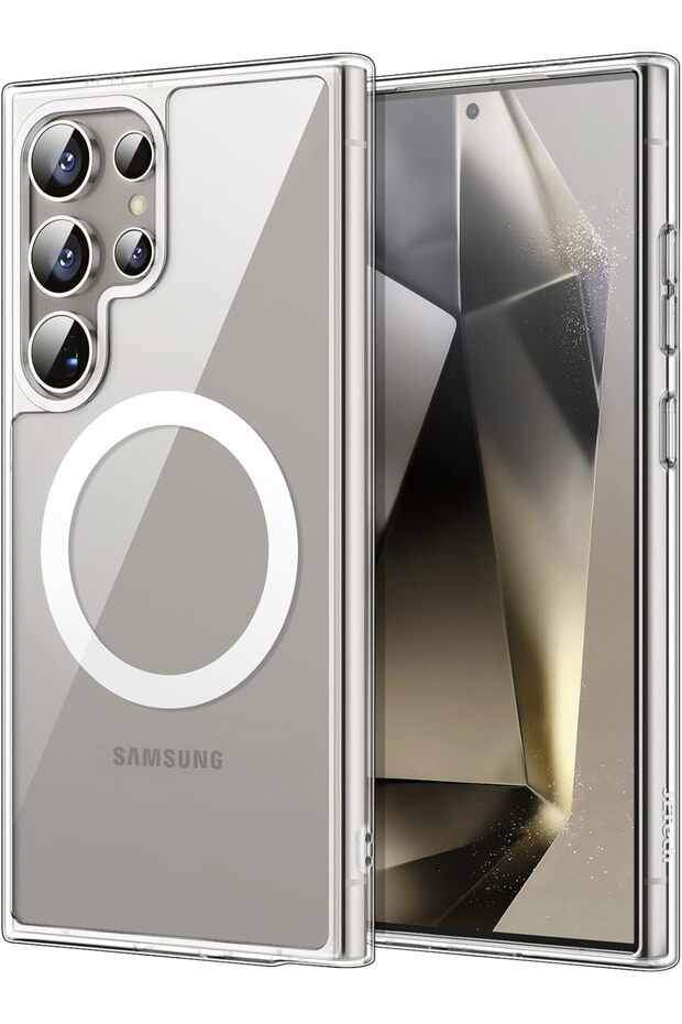 Magnetic Case for Galaxy S24 Ultra, Compatible with MagSafe, Clear