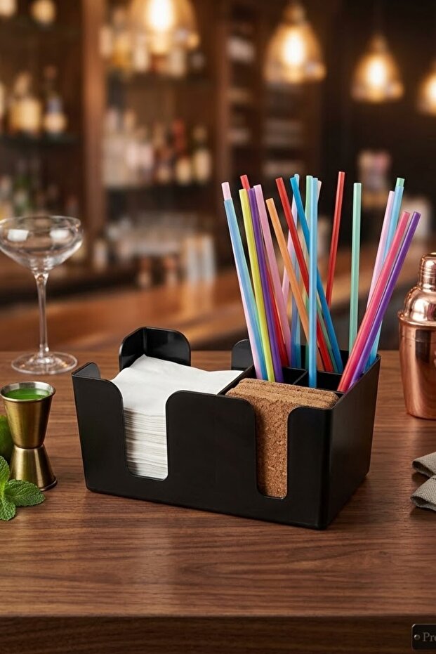Bar Straw Holder and Napkin Holder Cafe, Restaurant, Bar, Hotel Straw Holder Organizer