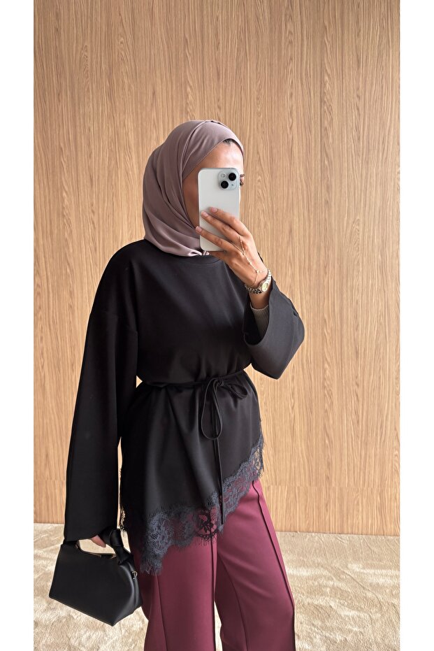 Women's Lace Tunic - Black