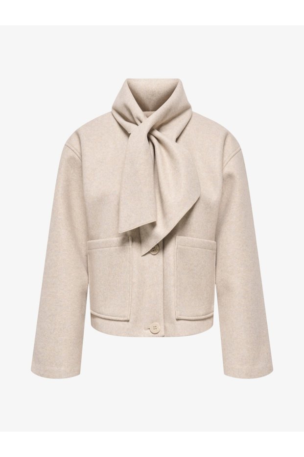 Onlcarrie Scarf Jacket Otw Women's White Jacket - 15382557