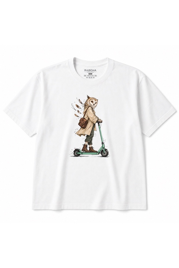 Midnight Courier Owl & Scooter Graphic T-Shirt