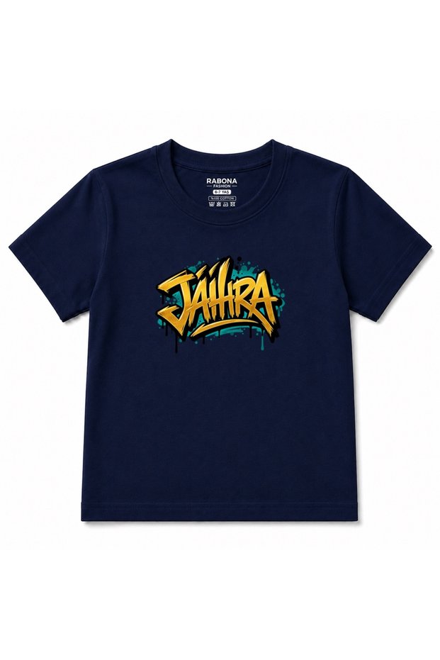 Jahra Golden Street Graffiti Graphic Kids T-Shirt