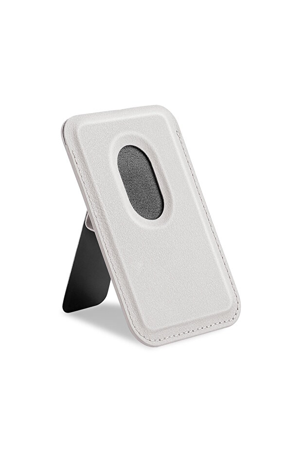 iPhone 12 13 14 15 16 17 18 Plus Pro Max Compatible High-Quality Phone Back Card Holder Foldable Strong Magnetic Grip Stand Leather Magsafe Wallet - Burgonya Wallet