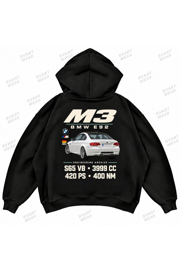 Bmw M3 E92 Front and Back Printed Oversize Boxy Hoodie