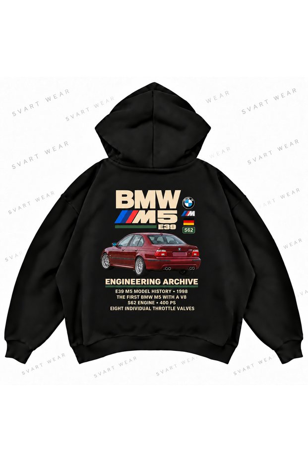 Bmw M5 E39 Front and Back Printed Oversize Boxy Hoodie