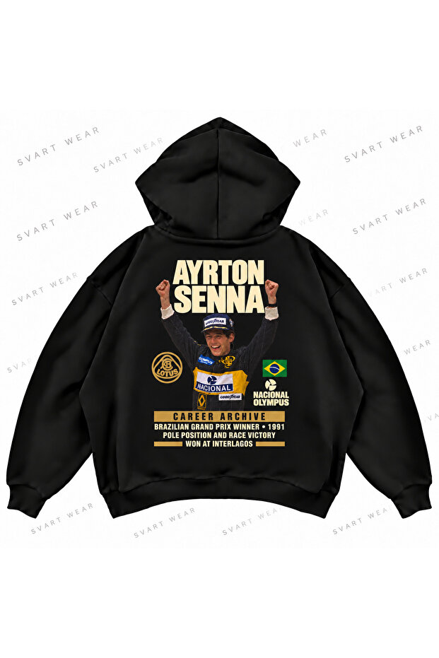 Ayrton Senna F1 Front and Back Printed Oversize Boxy Hoodie