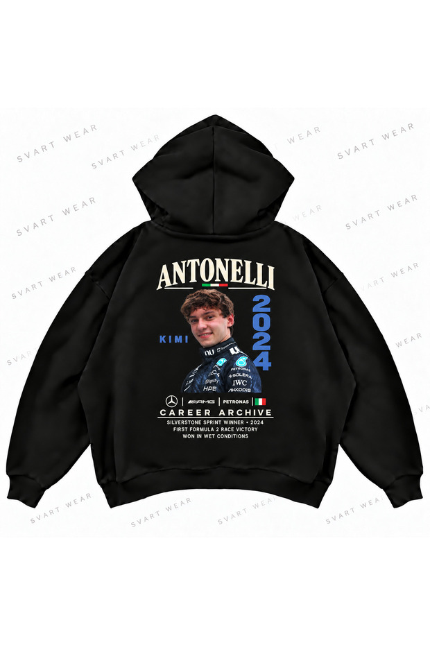 Kimi Antonelli F1 Front and Back Printed Oversize Boxy Hoodie