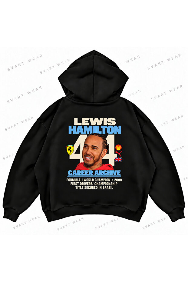 Lewis Hamilton F1 Front and Back Printed Oversize Boxy Hoodie