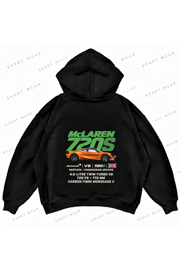 Mclaren 720S Front and Back Printed Oversize Boxy Hoodie