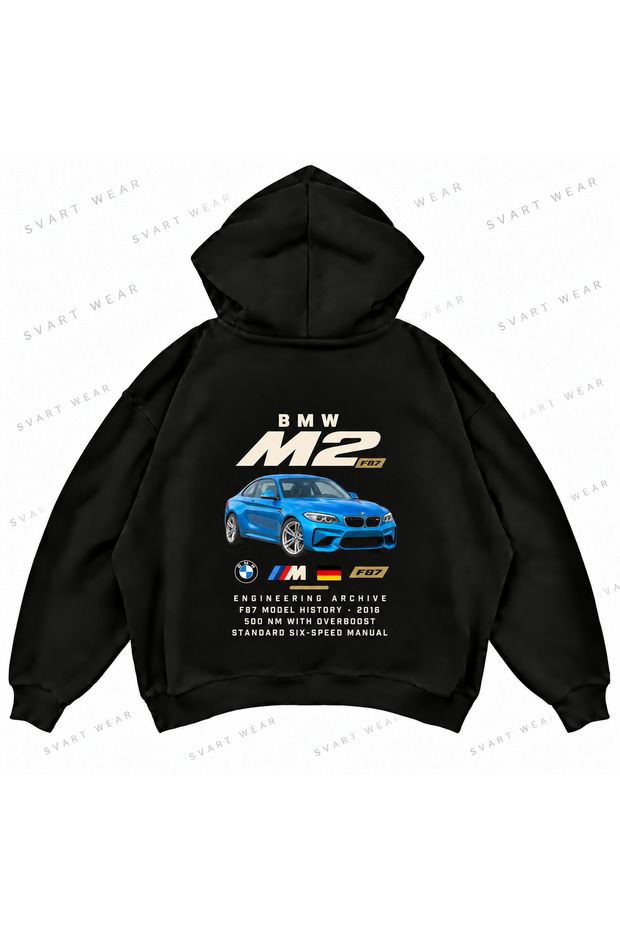 Bmw M2 F87 Front and Back Printed Oversize Boxy Hoodie