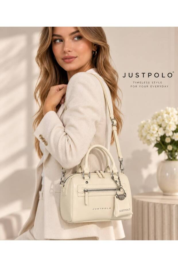 Women's Cream Imported Hand and Shoulder Bag