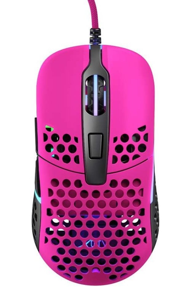 ماوس ألعاب M42 RGB، خفيف الوزن للغاية، وردي اللون