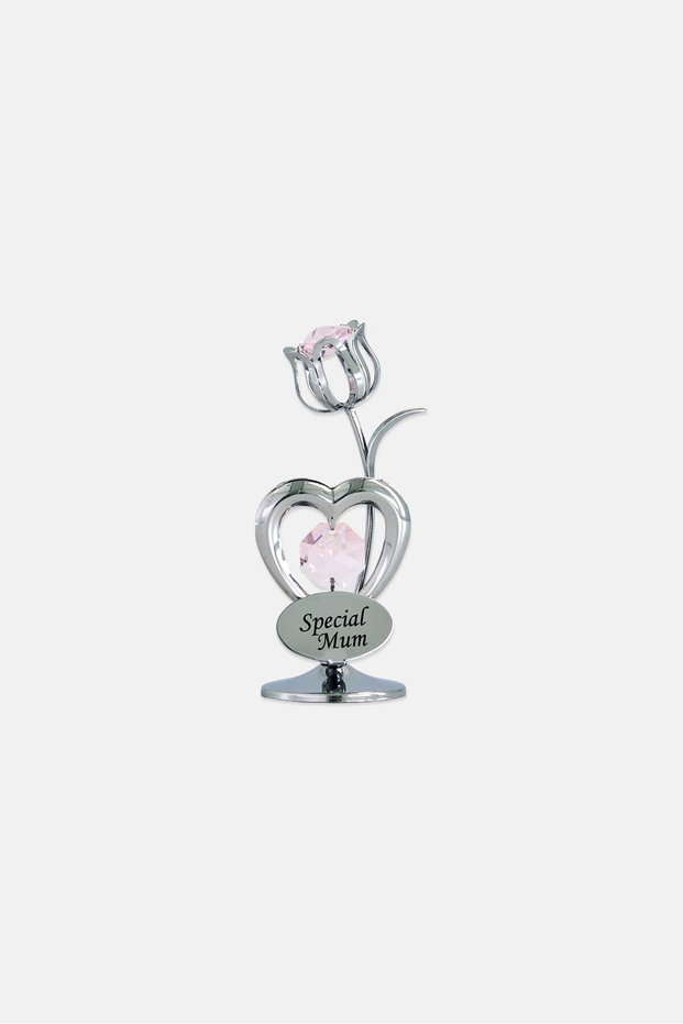 Crystocraft Celebration Heart And Tulip Special Mum Ornament