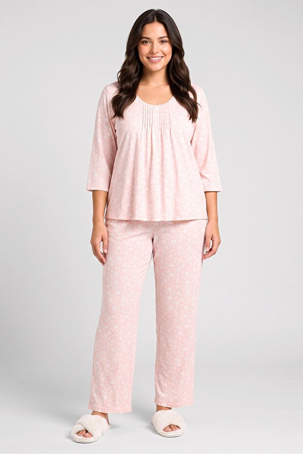 Women 2 Pieces Floral Pattern Pyjama Set, Multicolor