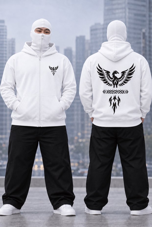 Masked Hooded Sweatshirt Hoodie Oversize