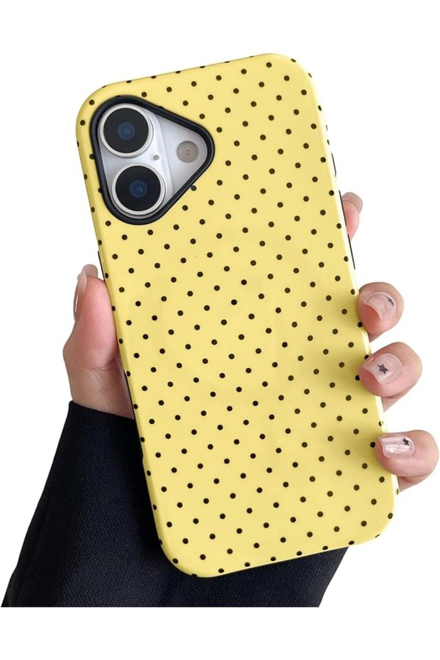 ZTOFERA for iPhone 16 Case Fit for MagSafe, Dots Pattern-Wine Red