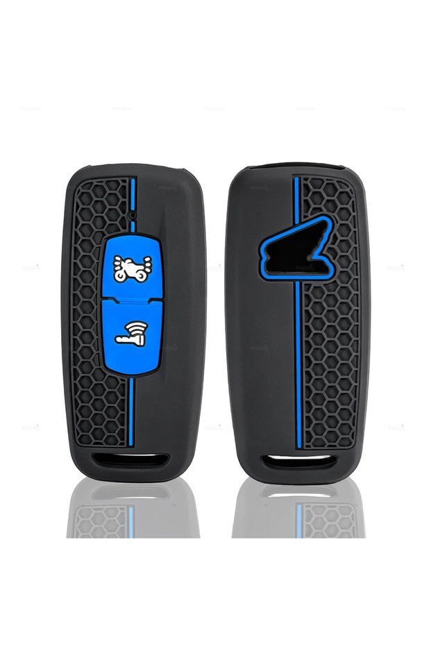 Honda Compatible Pcx, Forza, Xadv Stripe Patterned Silicone Key Case Cover (Blue)