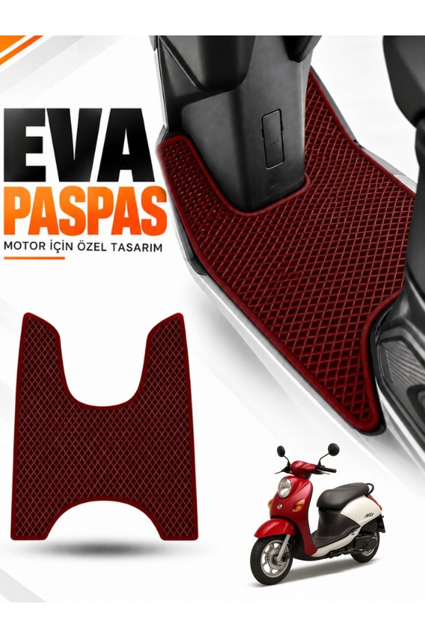 Sym Mi̇o Compatible Eva Motorcycle Mat Scooter Foot Mat Motor-Specific Claret Red