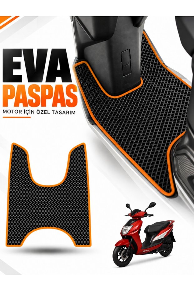 Rks Blazer Compatible Eva Motorcycle Mat Scooter Foot Mat Motor-Specific Black-Orange