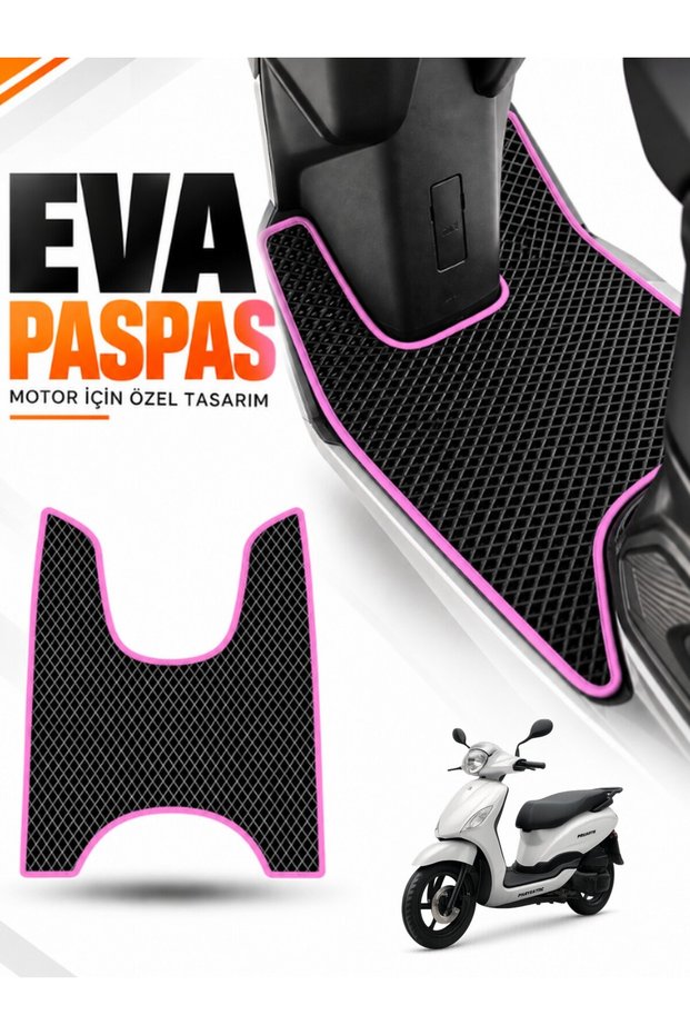 Rks Pri̇vate 125 Compatible Eva Motorcycle Mat Scooter Foot Mat Motor-Specific Black-Fuchsia