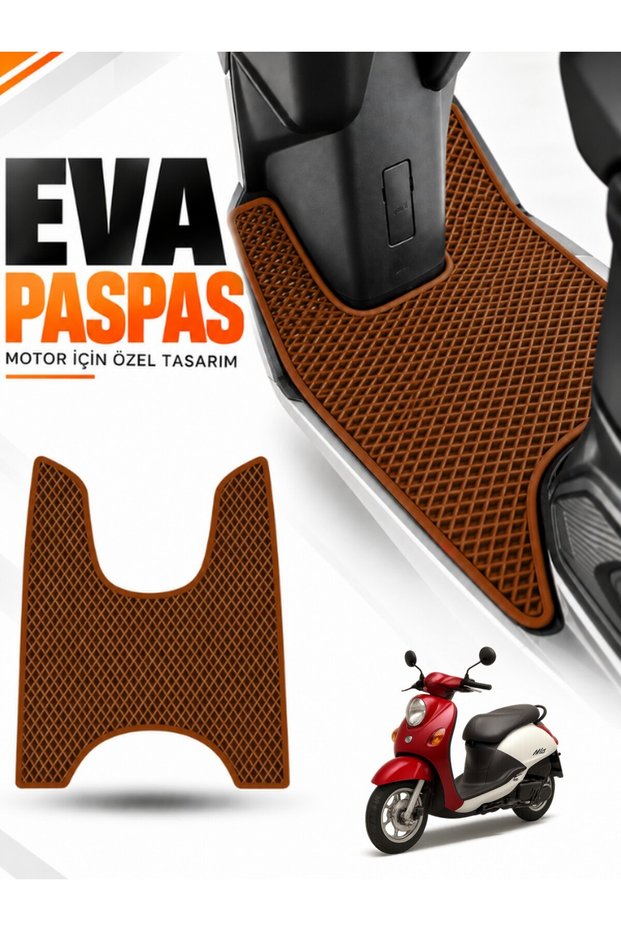 Sym Mi̇o Compatible Eva Motorcycle Mat Scooter Foot Mat Motor-Specific Brown
