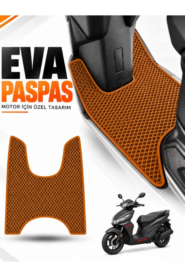 Rks Wi̇ked 125 Compatible Eva Motorcycle Mat Scooter Foot Mat Motor-Specific Tan