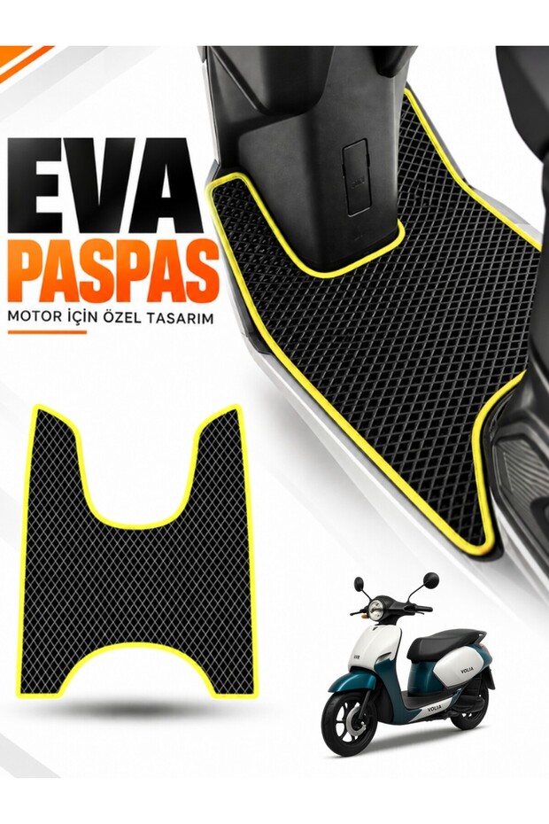 Volta Vs2 Compatible Eva Motorcycle Mat Scooter Foot Mat Motor-Specific Black-Yellow