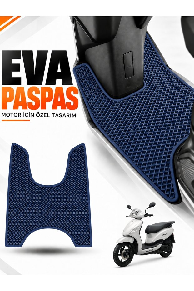Rks Pri̇vate 125 Compatible Eva Motorcycle Mat Scooter Foot Mat Motor-Specific Navy Blue