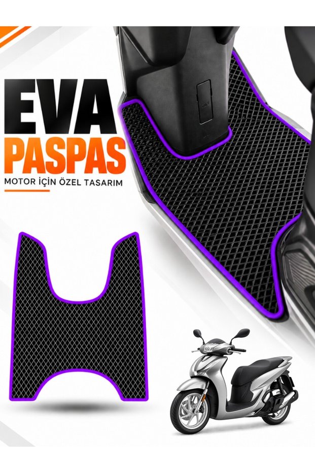 Honda Sh 125 Compatible Eva Motorcycle Mat Scooter Foot Mat Motor-Specific Black-Purple