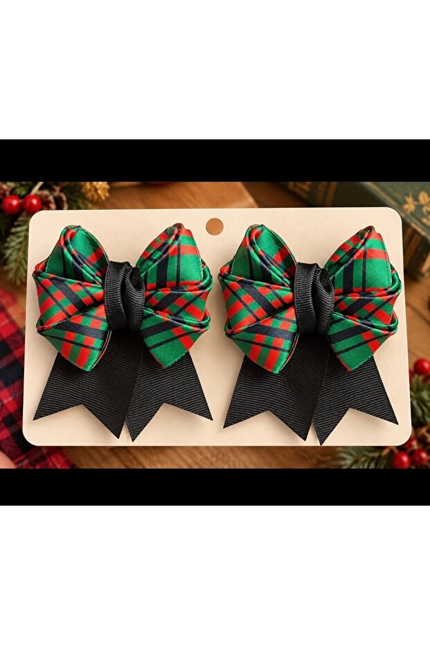 Plaid Bow Hair Clip